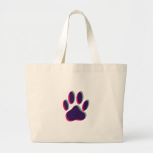 Aus dem Fokus heraus Dog Paw Print Jumbo Stoffbeutel