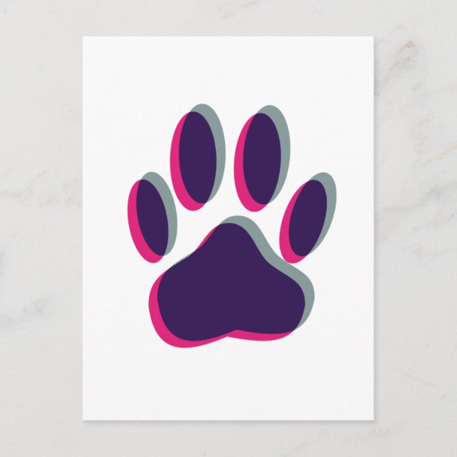 Aus dem Fokus heraus Dog Paw Print Postkarte (Vorderseite)