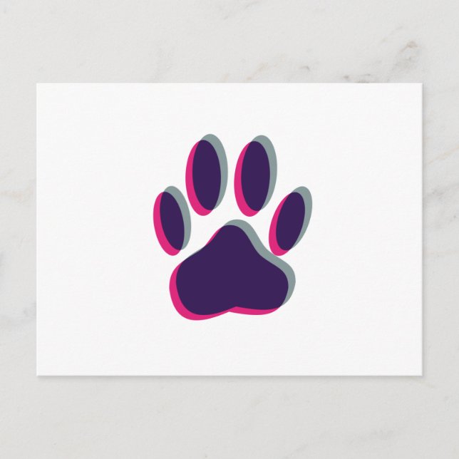 Aus dem Fokus heraus Dog Paw Print Postkarte (Vorderseite)