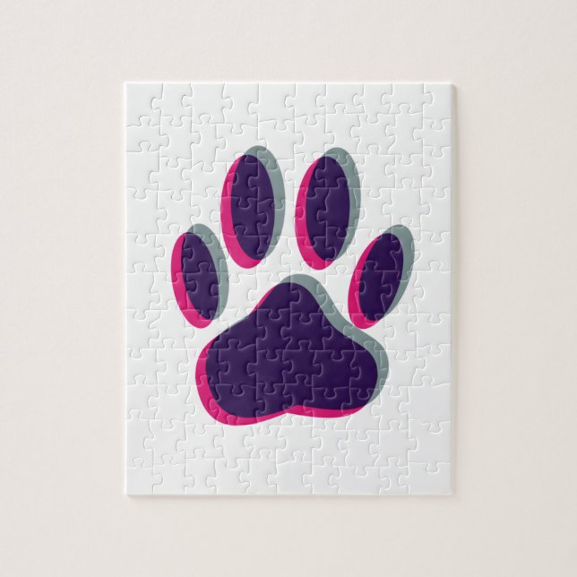 Aus dem Fokus heraus Dog Paw Print Puzzle (Vertikal)