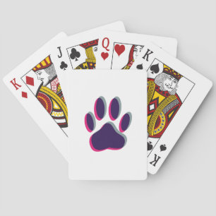 Aus dem Fokus heraus Dog Paw Print Spielkarten