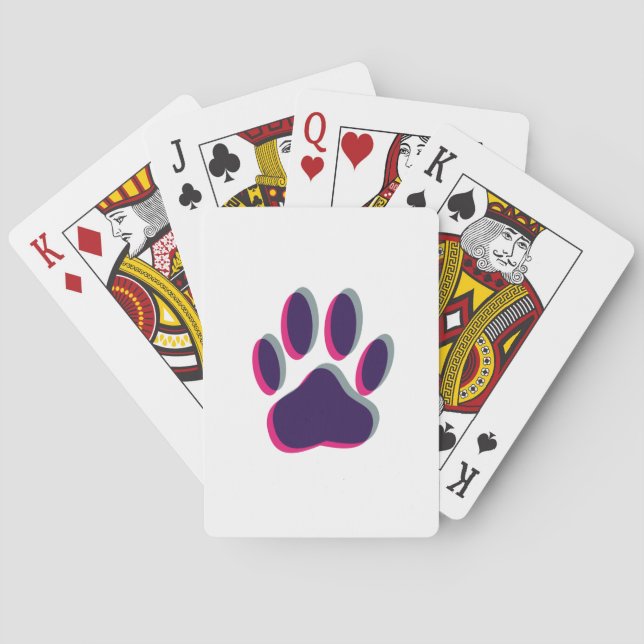 Aus dem Fokus heraus Dog Paw Print Spielkarten (Rückseite)