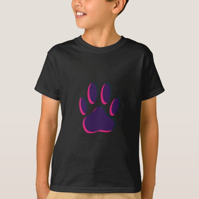 Aus dem Fokus heraus Dog Paw Print T-Shirt (Vorderseite)