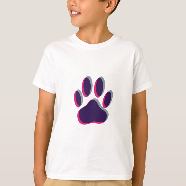 Aus dem Fokus heraus Dog Paw Print T-Shirt (Vorderseite)