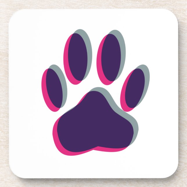 Aus dem Fokus heraus Dog Paw Print Untersetzer (Vorderseite)