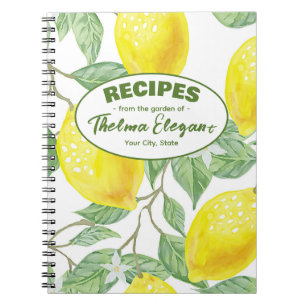 Aus dem Garten Rezepte Zitronen Spiral Notizbuch Notizblock