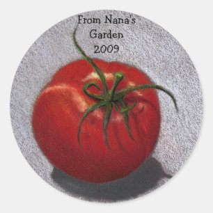AUS DEM GARTEN VON NANA: STICKER: TOMATO RUNDER AUFKLEBER