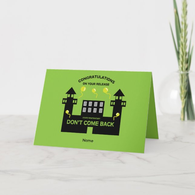 Aus dem Gefängnis Release Geschenk Zwei-Tone-Kaffe Karte (Vorderseite)