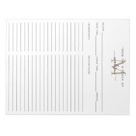 Aus dem Tafelblatt "Kitchen of Gold Monogram" Notizblock