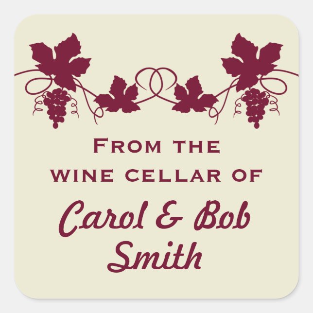 Aus dem Weinkeller der Aufkleber (Vorderseite)