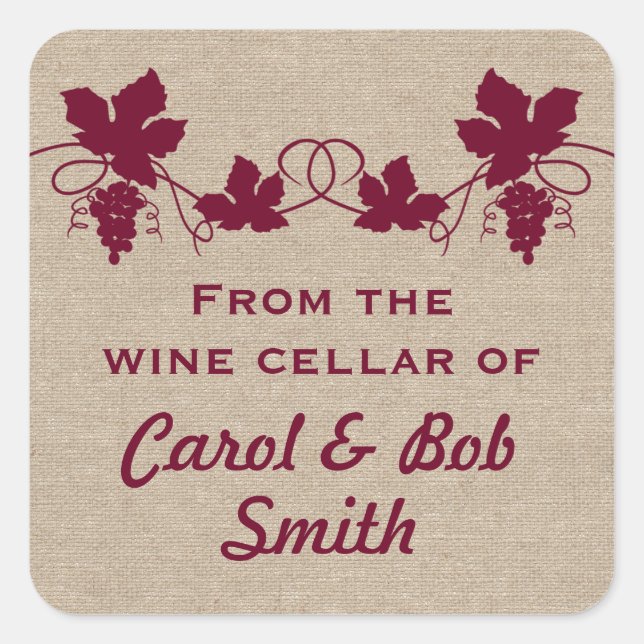 Aus dem Weinkeller der Aufkleber (Vorderseite)