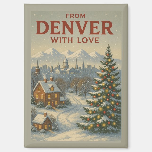 Aus Denver mit Liebe Weihnachtsmagnet Magnet (Vorderseite)