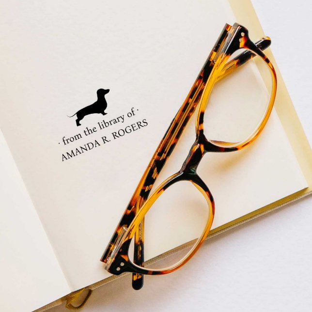 AUS DER BIBLIOTHEK DER DACKEL HUND LOVER GUMMISTEMPEL (Von Creator hochgeladen)