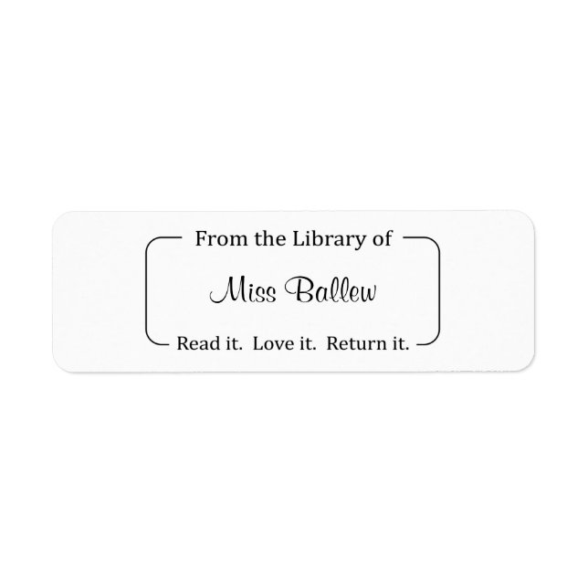 Aus der Bibliothek der Labels, Bibliothekskleber (Vorne)