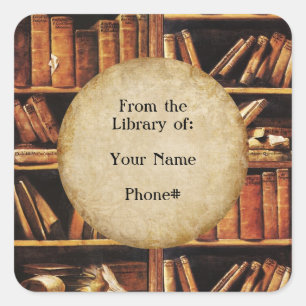 Aus der Bibliothek der... Quadratischer Aufkleber