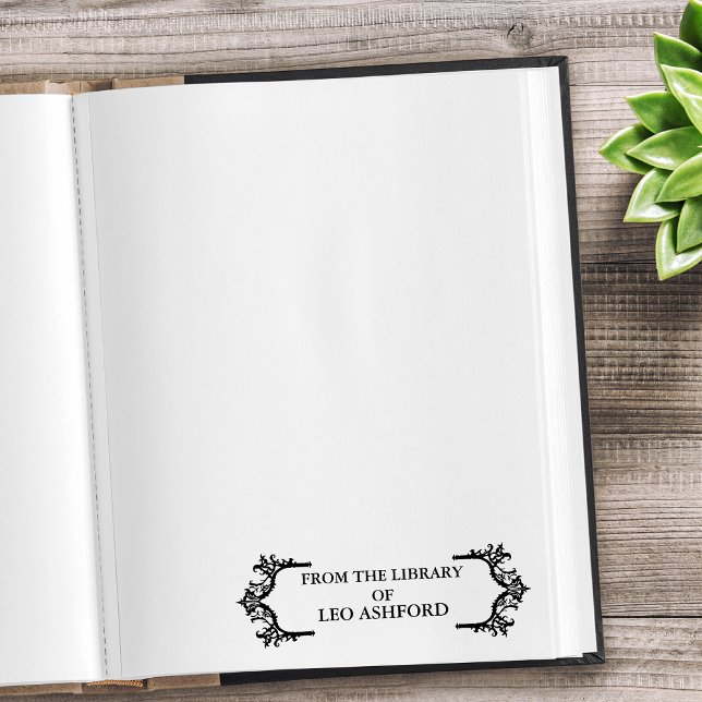 Aus der Bibliothek des gotischen Verzierten Indivi Permastempel (Elegant Border From The Library Of Leo Ashford)