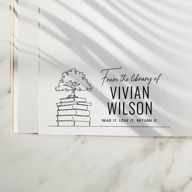 Aus der Bibliothek des Individuelle Name Tree Buch Gummistempel (Rubber Stamp Mock-up)