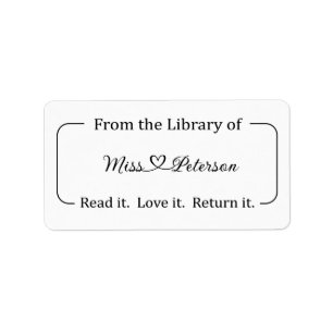 Aus der Bibliothek des Labels, Schulaufkleber Adressaufkleber