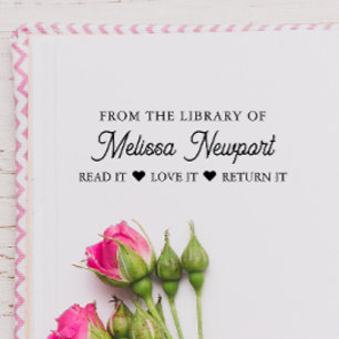 AUS DER BIBLIOTHEK DES LESENS IT-LIEBE ZURÜCKGEGEB GUMMISTEMPEL