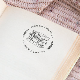 Aus der Bibliothek | Einfache Blätter Modernes Buc Gummistempel