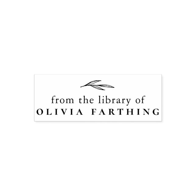 Aus der Bibliothek | Einfache Elegant Botanisch Permastempel (Design)