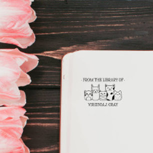 AUS DER BIBLIOTHEK IHRES NAMENS DOODLE NIEDLICHEN  GUMMISTEMPEL