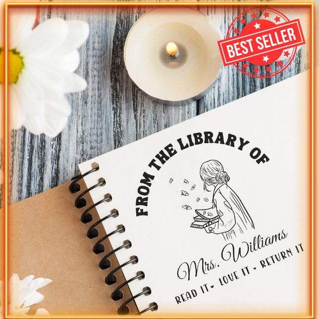 Aus der Bibliothek | Schmetterlinge im Buch, Lehre Permastempel (Von Creator hochgeladen)