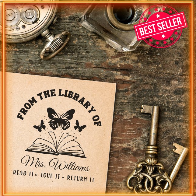 Aus der Bibliothek | Vintages Schmetterlingsbuch Permastempel (Von Creator hochgeladen)