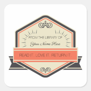 Aus der Bibliothek von: (angepasst) Quadratischer Aufkleber