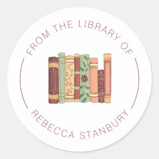 Aus der Bibliothek von Exlibris Runder Aufkleber