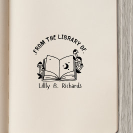 Aus der Bibliothek von [Ihr Name] - Magisches Buch Gummistempel