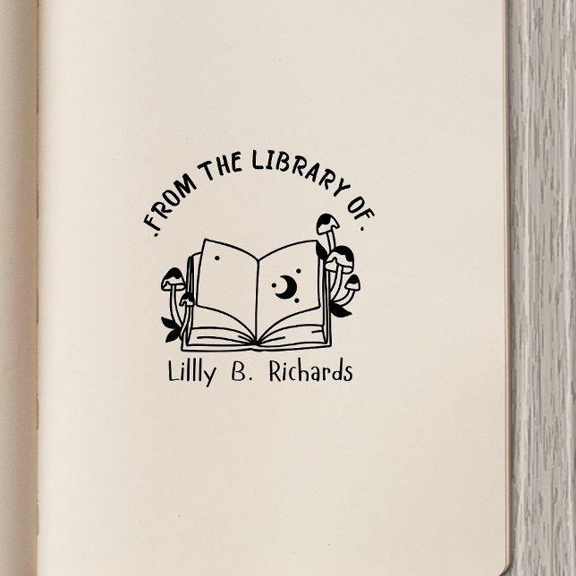 Aus der Bibliothek von [Ihr Name] - Magisches Buch Gummistempel (Von Creator hochgeladen)