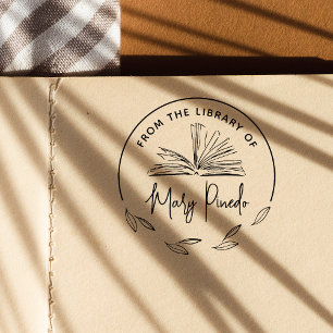 Aus der Bibliothek von Leaves Bookplate Book Gummistempel