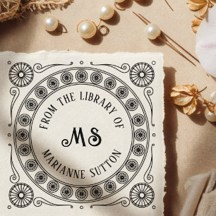 "Aus der Bibliothek von" Monogramm-Bibliotheks-Exl Permastempel