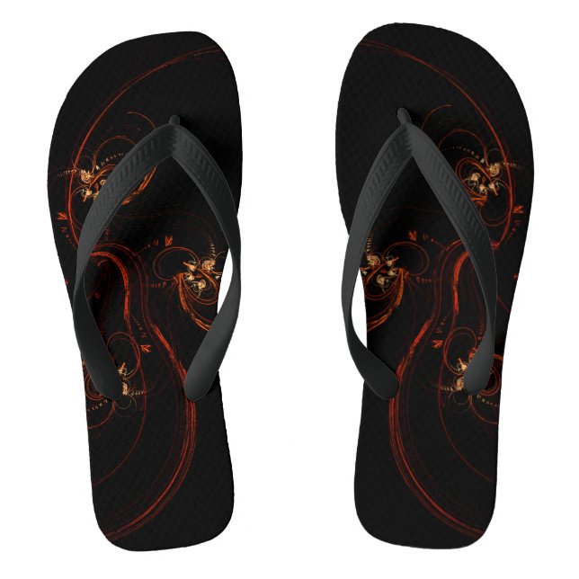 Aus der dunklen Abstrakten Kunst Flip Flops (Fußbett)