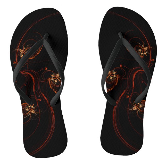 Aus der dunklen Abstrakten Kunst Flip Flops (Fußbett)