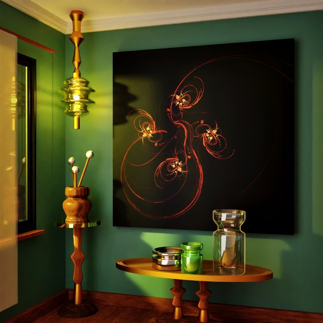 Aus der dunklen Abstrakten Kunst gezackte Leinwand (Out of the Dark Abstract Art Wrapped Canvas Print)