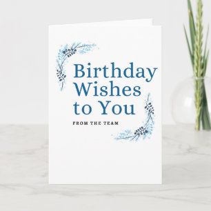 Aus der Geburtstagskarte des Teams Feiertagskarte