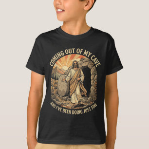 Aus der Höhle kommendes T-Shirt Jesus Christliche 
