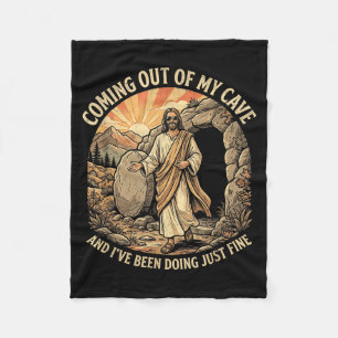 Aus der Höhle kommendes T-Shirt Jesus Christliche Fleecedecke