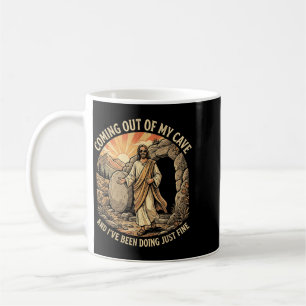 Aus der Höhle kommendes T-Shirt Jesus Christliche Kaffeetasse