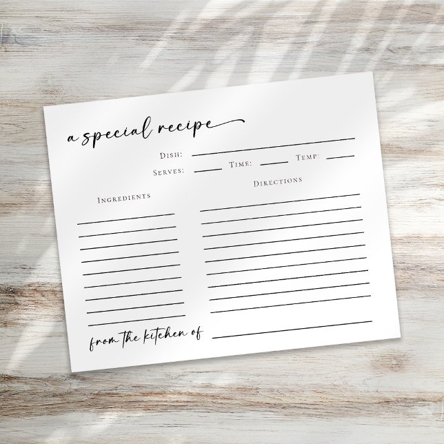 Aus der Küche der Brautparty-Rezept-Karte (Von Creator hochgeladen)