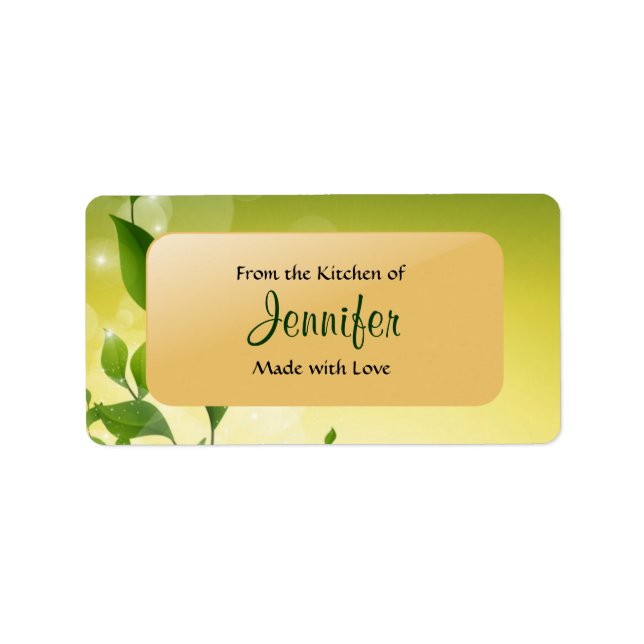 Aus der Küche der - Etikettenvorlage Adressaufkleber (Vorne)