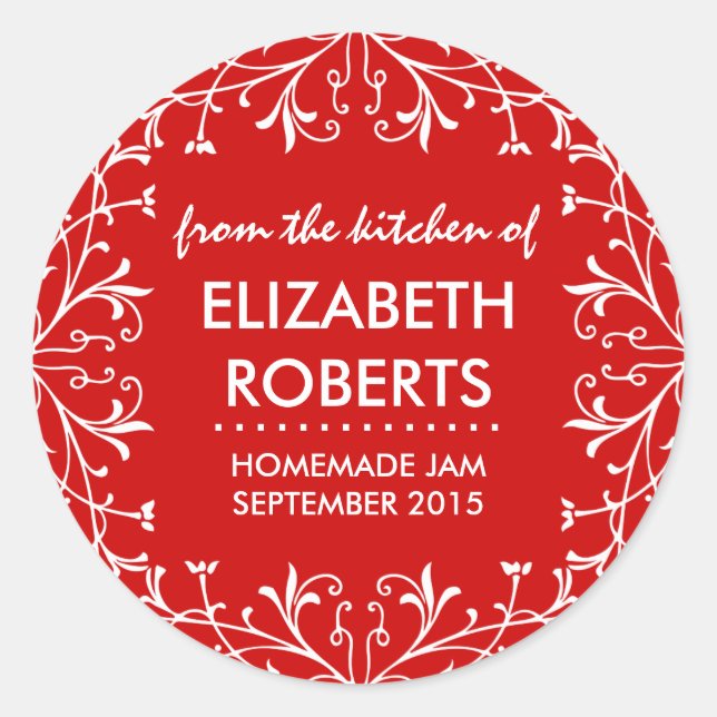 Aus der Küche der hausgemachten Konservenfabrikate Runder Aufkleber (Vorderseite)