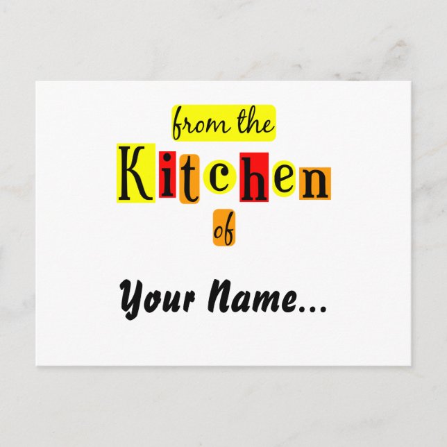 Aus der Küche der Rezept-Karte für Retro-Reds Postkarte (Vorderseite)