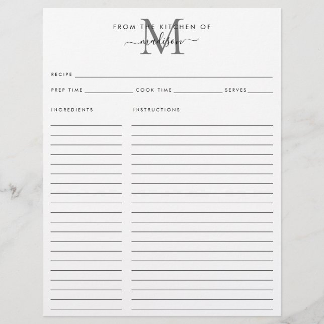 Aus der Küche der Silver Gray Monogram Rezept (Vorderseite)