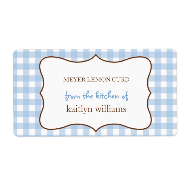 Aus der Küche des Blue Gingham Custom Label (Vorne)