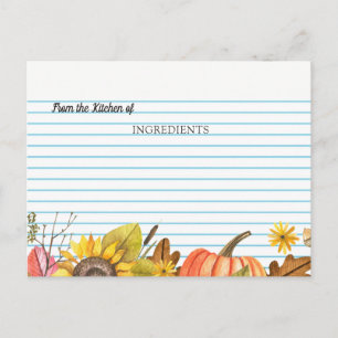 Aus der Küche des Herbstes Brautparty Rezept Card Postkarte