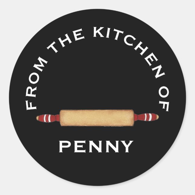 Aus der Küche des Minimalistischen Rolling Buttons Runder Aufkleber (Vorderseite)