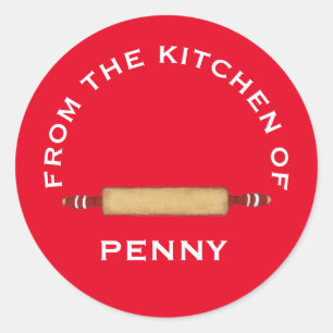 Aus der Küche des Minimalistischen Rolling Buttons Runder Aufkleber